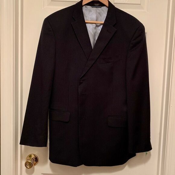 💙 BLUE Pinstripe Tommy HILFIGER Blazer Size Med - Picture 1 of 4